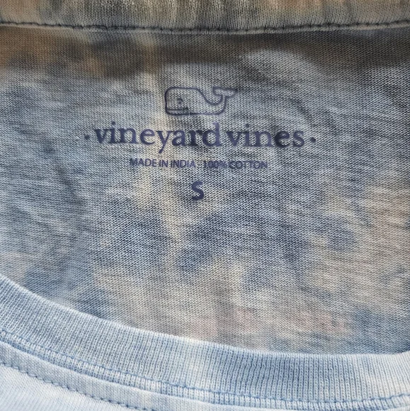 Vineyard Vines Blue Tie Dye Ling Sleeve Pocket Tee Shirt Womens Size Small - Picture 6 of 8